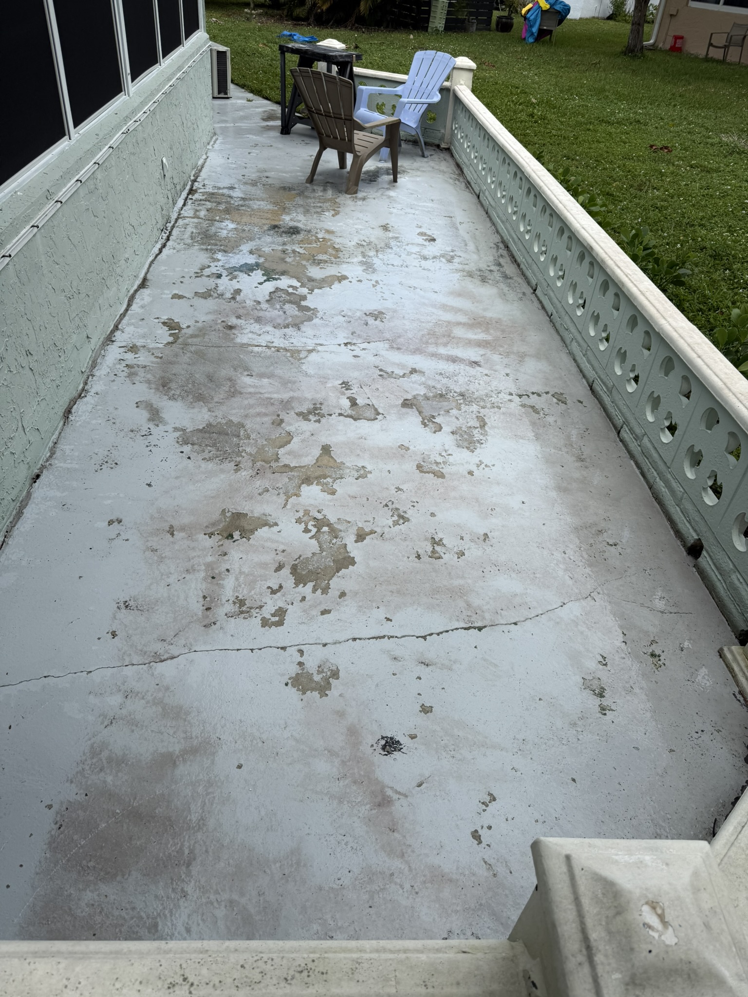 Patio before artificial grass