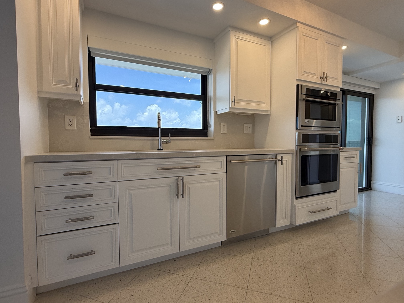 Finished cabinets around sink