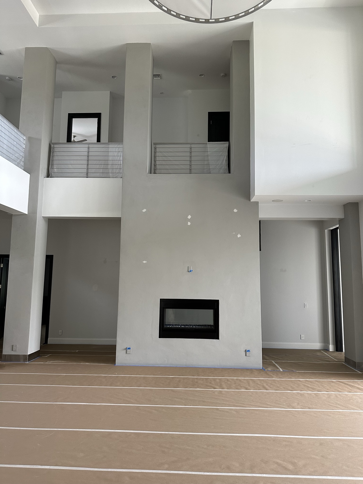 Finished high ceiling room